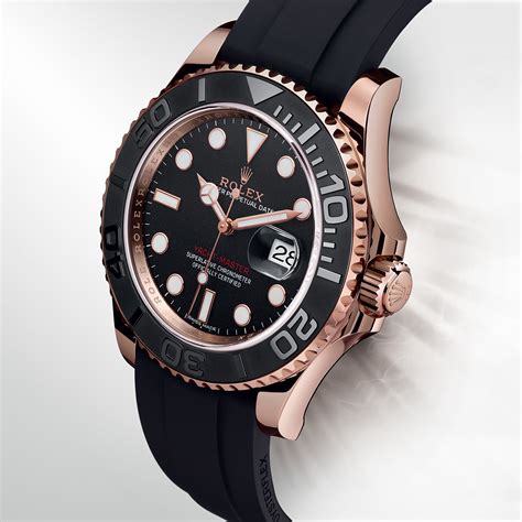 rolex yacht master pink gold rubber strap|rolex yacht master black band.